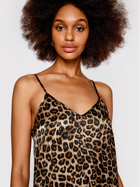 THE KOOPLES Sommerkleid Lopard FROB25006K Braun Regular Fit 6 THE KOOPLES Sommerkleid Lopard FROB25006K Braun Regular Fit – Bild 4