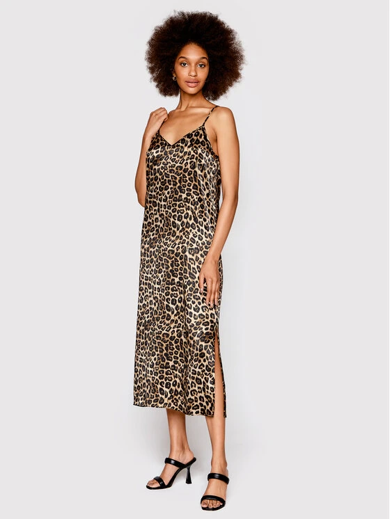 THE KOOPLES Sommerkleid Lopard FROB25006K Braun Regular Fit 3 THE KOOPLES Sommerkleid Lopard FROB25006K Braun Regular Fit