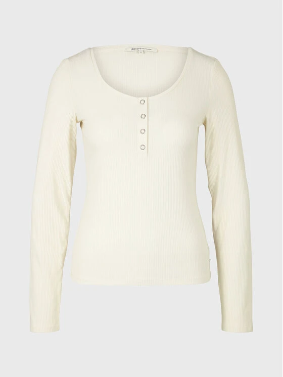 TOM TAILOR Denim Bluse 1032829 Beige Slim Fit 8 TOM TAILOR Denim Bluse 1032829 Beige Slim Fit – Bild 6