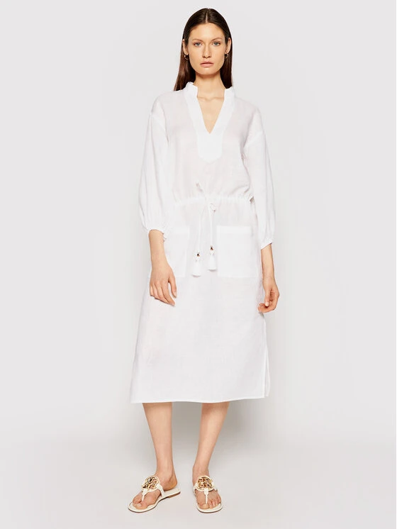 Tory Burch Sommerkleid 82138 Weiß Regular Fit 4 Tory Burch Sommerkleid 82138 Weiß Regular Fit – Bild 2