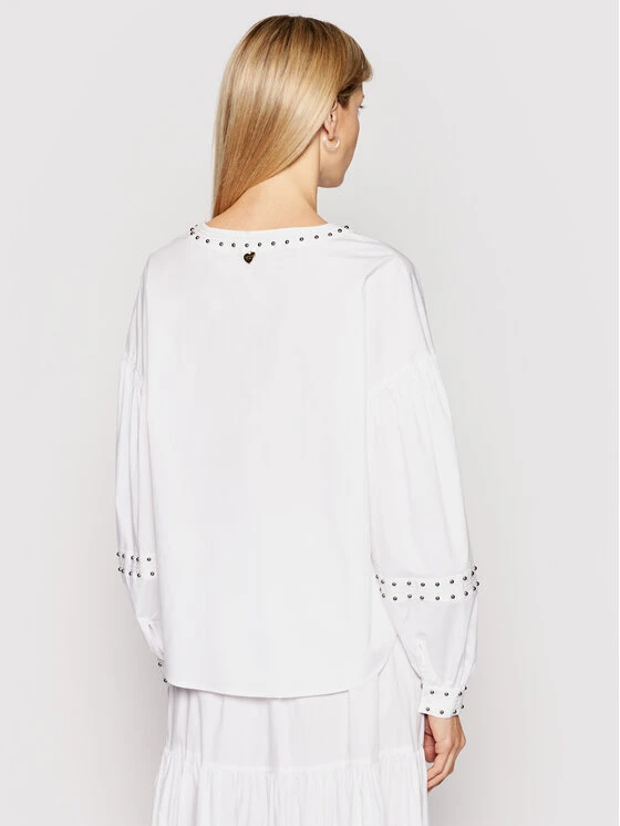 TWINSET Bluse 211TT2482 Weiß Regular Fit 5 TWINSET Bluse 211TT2482 Weiß Regular Fit – Bild 3