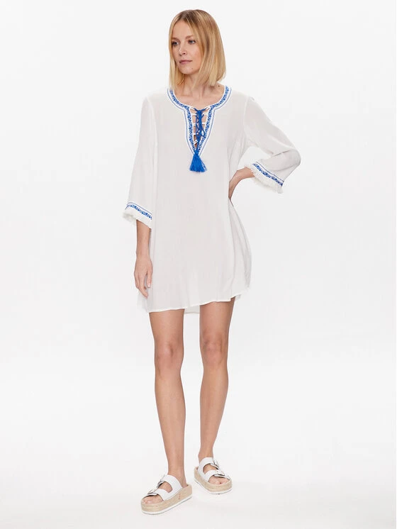 TWINSET Sommerkleid 231LM2TAA Weiß Regular Fit 4 TWINSET Sommerkleid 231LM2TAA Weiß Regular Fit – Bild 2