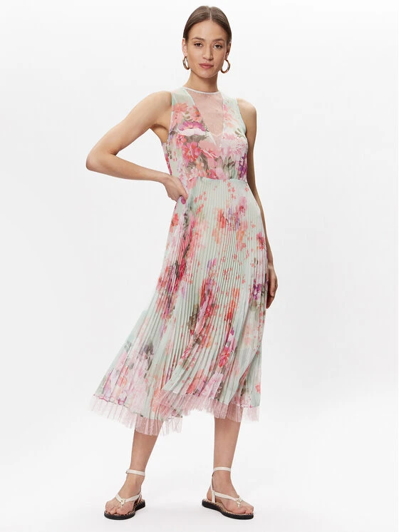 TWINSET Sommerkleid 231TP2730 Grün Regular Fit 4 TWINSET Sommerkleid 231TP2730 Grün Regular Fit – Bild 2