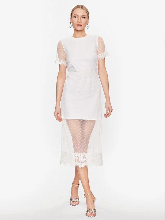 TWINSET Sommerkleid 231TT2160 Weiß Regular Fit 4 TWINSET Sommerkleid 231TT2160 Weiß Regular Fit – Bild 2