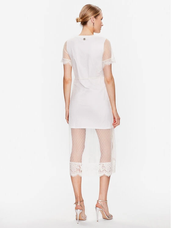 TWINSET Sommerkleid 231TT2160 Weiß Regular Fit 5 TWINSET Sommerkleid 231TT2160 Weiß Regular Fit – Bild 3