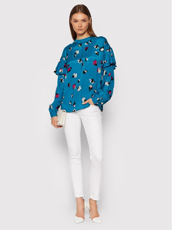 United Colors Of Benetton Bluse 5KQJ5QD83 Blau Regular Fit 4 United Colors Of Benetton Bluse 5KQJ5QD83 Blau Regular Fit – Bild 2