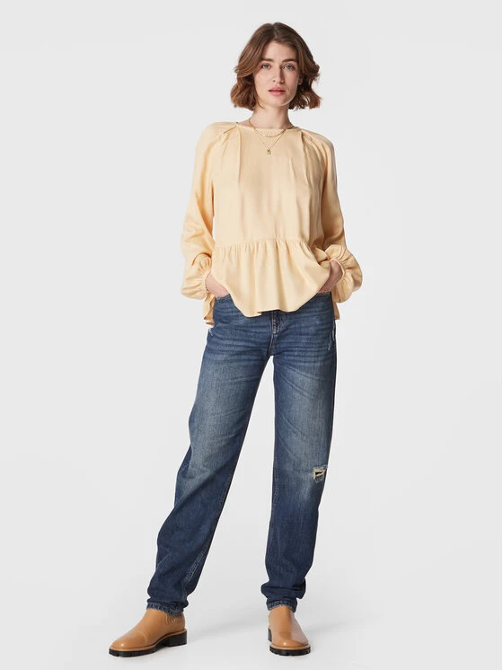 United Colors Of Benetton Bluse 5T4VDQ02L Gelb Relaxed Fit 4 United Colors Of Benetton Bluse 5T4VDQ02L Gelb Relaxed Fit – Bild 2