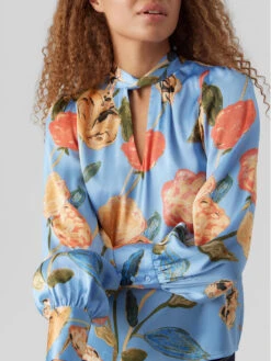 Vero Moda Bluse Renee 10282217 Blau Regular Fit -Deutschland Kleid Zart Verkaufs-Shop vero moda bluse renee 10282217 blau regular fit 3