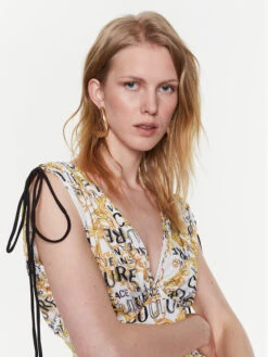 Versace Jeans Couture Kleid Für Den Alltag 74HAO921 Weiß Slim Fit -Deutschland Kleid Zart Verkaufs-Shop versace jeans couture kleid fur den alltag 74hao921 weiss slim fit 3